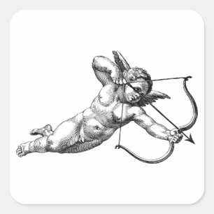 Sticker Carré Amour de Cherub Cupid Vintage