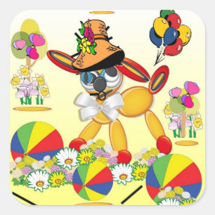 Sticker Carré Amour de chiot