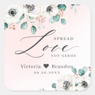 Sticker Carré Amour de l'anémone à fleurs pour le mariage