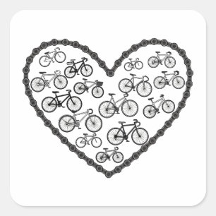 Sticker Carré Amour de vélo