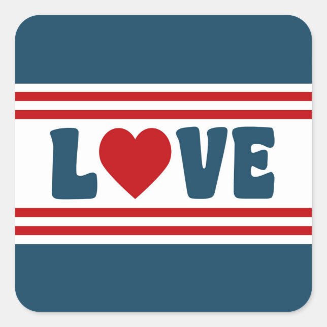 Sticker Carré Amour design (Devant)