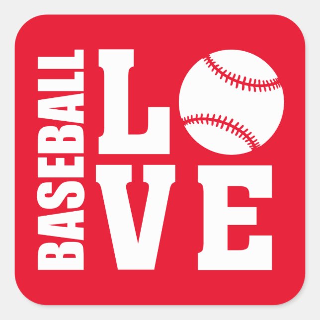 Sticker Carré Amour du baseball (Devant)