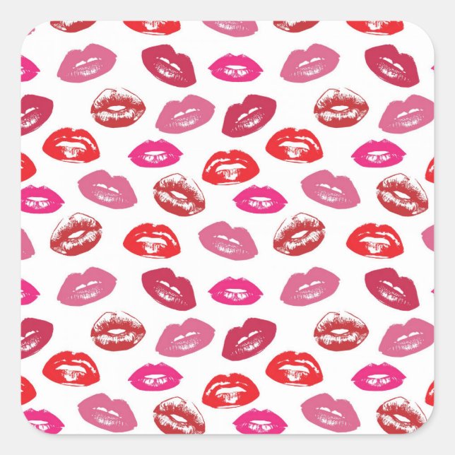 Sticker Carré Amour Et Baisers (Devant)