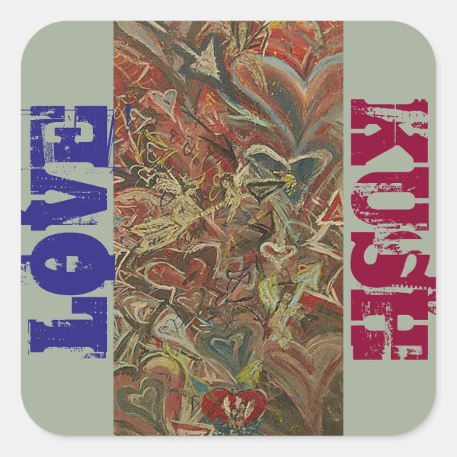 STICKER CARRÉ AMOUR KUSH (Devant)