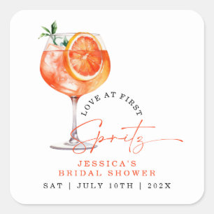 Sticker Carré Amour Moderne À Première Gorgée Fête de Mariage