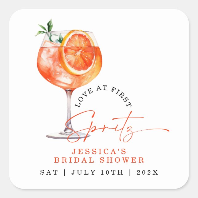 Sticker Carré Amour Moderne Dès le Premier Spritz : une Fête de  (Devant)