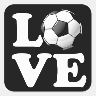 Sticker Carré Amour pour le ballon de football brillant du