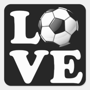 Sticker Carré Amour Pour Le Football Glossy Soccer Ball