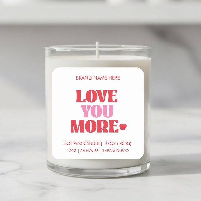 Sticker Carré Amour pour plus de cire de soja  (Créateur téléchargé)