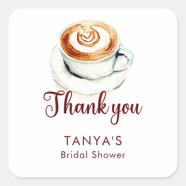 Sticker Carré Amour qui se prépare Fête de mariage Latte personn (Devant)