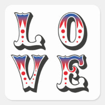 Amour - Style de Carnaval de Cirque Vintage