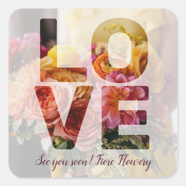 Sticker Carré AMOUR Thème Saint-Valentin Overlay transparent Pho (Devant)
