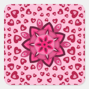 STICKER CARRÉ AMOUR VALENTIN, CADEAU DE FÊTE D'ANNIVERSAIRE AVEC