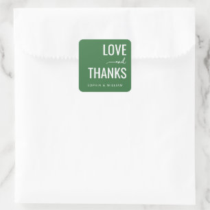 Sticker Carré Amour vert sincère merci