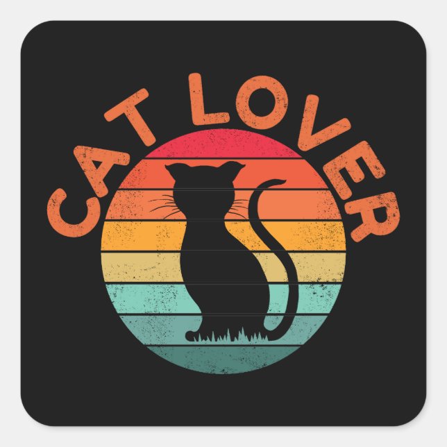 STICKER CARRÉ AMOUREUX DE CHATS (Devant)