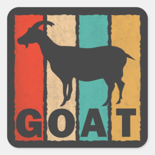 Sticker Carré Amoureux de chèvre vintage Style rétro Chèvre