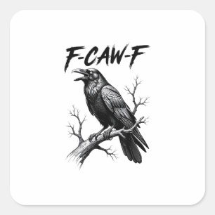 Sticker Carré Amoureux de corbeau F Caw F Mème Style Classique