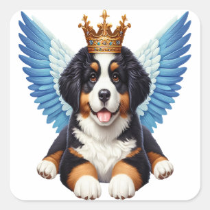 Sticker Carré Amoureux de les chiens de Montagne Angel Bernese B