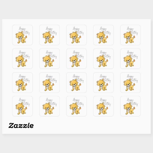 Sticker Carré Amoureux des chats (Feuille)