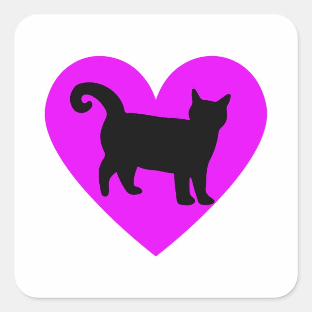 Sticker Carré Amoureux des chats (Devant)