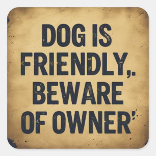 Sticker Carré Amoureux des chiens