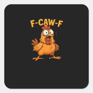 Sticker Carré Amoureux des oiseaux F Caw F Pun cool design uniqu