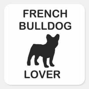 Sticker Carré amoureux du bulldog français