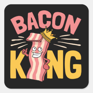 Sticker Carré Amoureux du roi du bacon hommes