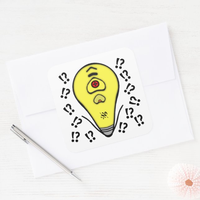 Sticker Carré Ampoule jaune la plus élevée v1 (Enveloppe)