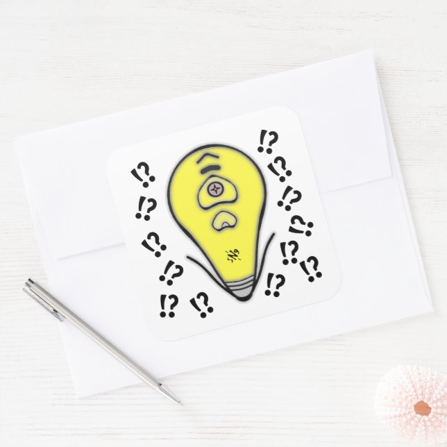 Sticker Carré Ampoule jaune la plus élevée v2 (Enveloppe)