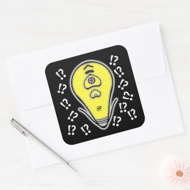 Sticker Carré Ampoule jaune v2.1 (Enveloppe)