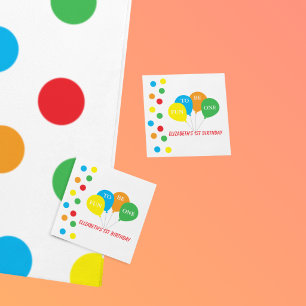 Sticker Carré Amusant d'être un pour le 1er anniversaire