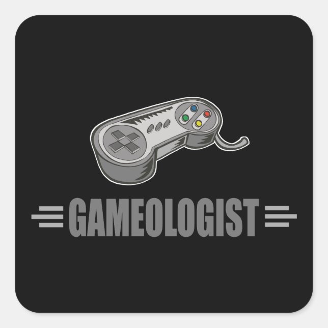 Sticker Carré Amusant jeu vidéo (Devant)