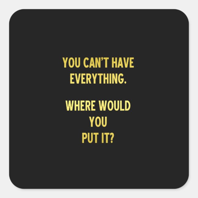 Sticker Carré Amusant Shopping Hoaring Plaisanterie (Devant)