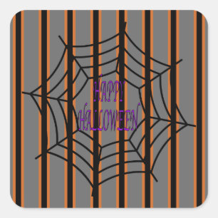 Sticker Carré Amusement et fantaisie Halloween Spider Webs