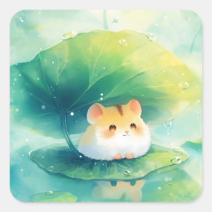 Sticker Carré Amusement Flottant pour Hamster