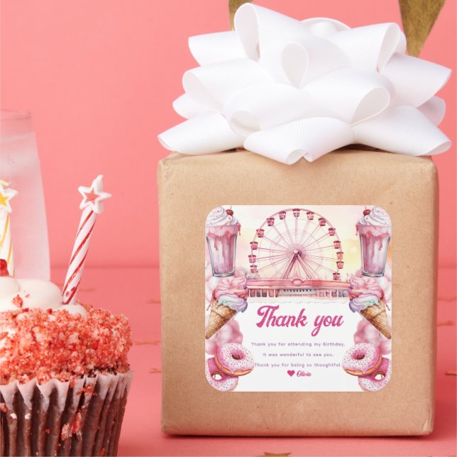 Sticker Carré Amusement Park Anniversaire (Fête)