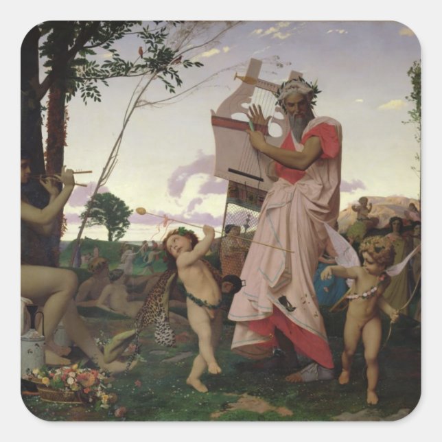 Sticker Carré Anacreon, Bacchus et Aphrodite, 1848 (Devant)