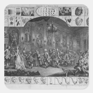 Sticker Carré Analyse de beauté, plat II, 1753