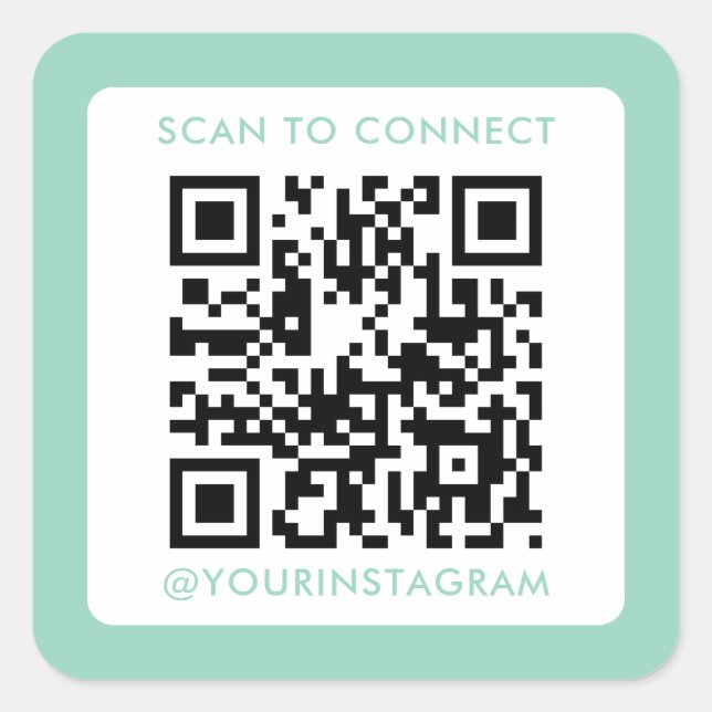 Sticker Carré analyse moderne pour connecter le code qr scannabl (Devant)