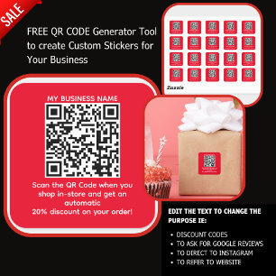 Sticker Carré Analyser le code QR pour une remise MARQUÉE EN ROU