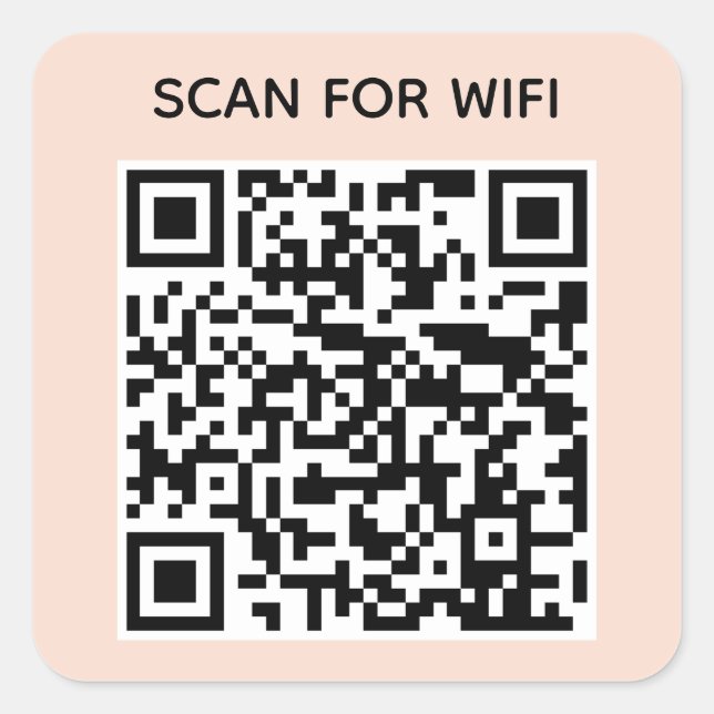 Sticker Carré Analyser pour connecter Wifi QR Code Modern Blush  (Devant)