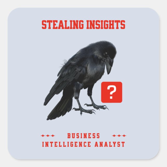 Sticker Carré Analyste en intelligence d'affaires Crow (Devant)
