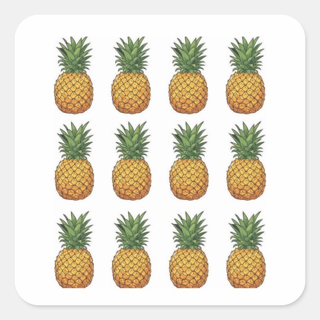 Sticker Carré Ananas  (Devant)