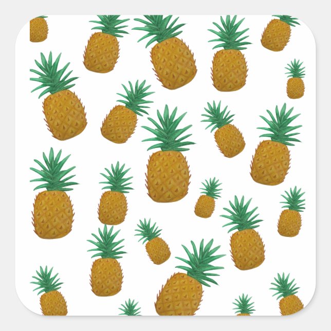 Sticker Carré Ananas dansant (Devant)