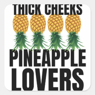 Sticker Carré Anatomie D'Un Ananas, Joues Épais Ananas