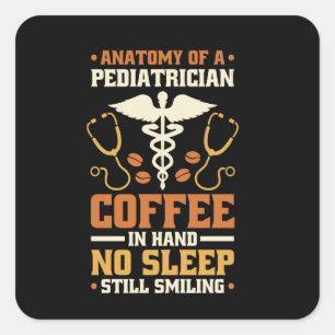 Sticker Carré Anatomie d'un pédiatre Conception d'une infirmière