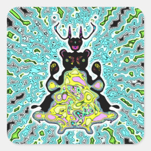 Sticker Carré Anatomie secrète d'un hamster spatial v2-1