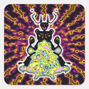 Sticker Carré Anatomie secrète d'un hamster spatial v4