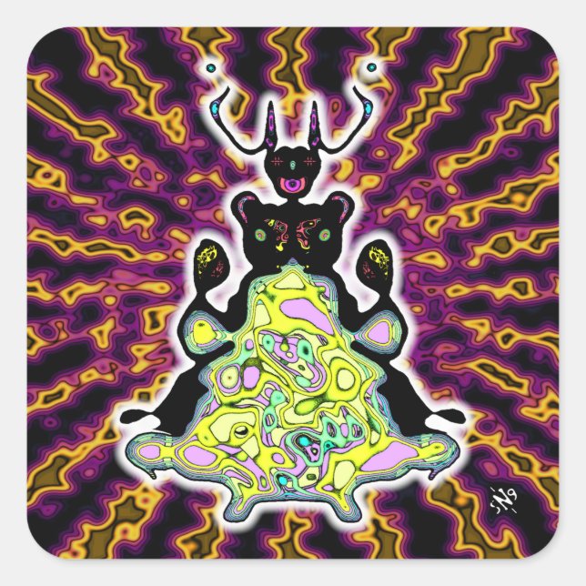 Sticker Carré Anatomie secrète d'un hamster spatial v4 (Devant)